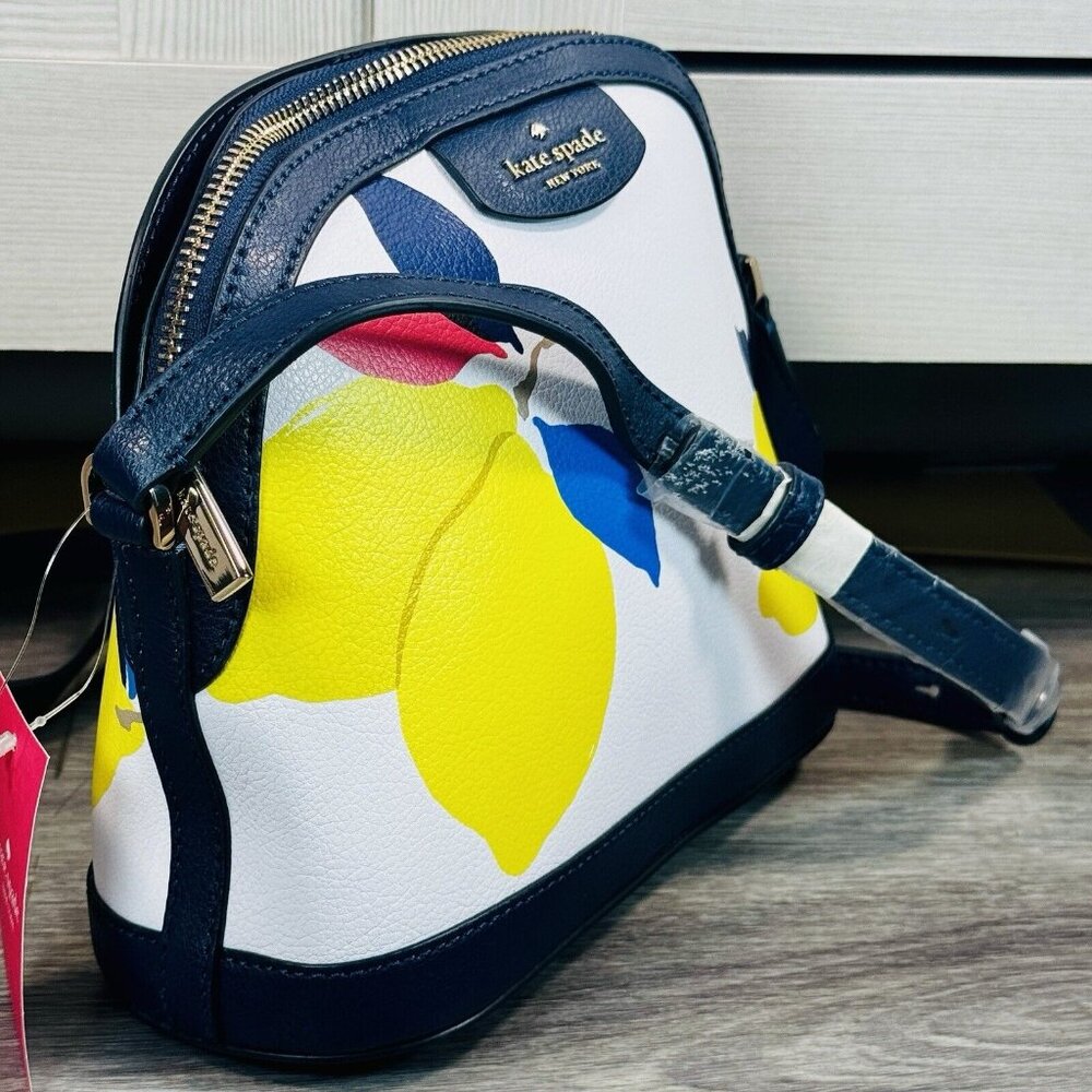 Kate Spade New York Sylvia Lemon Zest XL Dome Crossbody Bag NWT Saffiano Leather - Picture 7 of 16